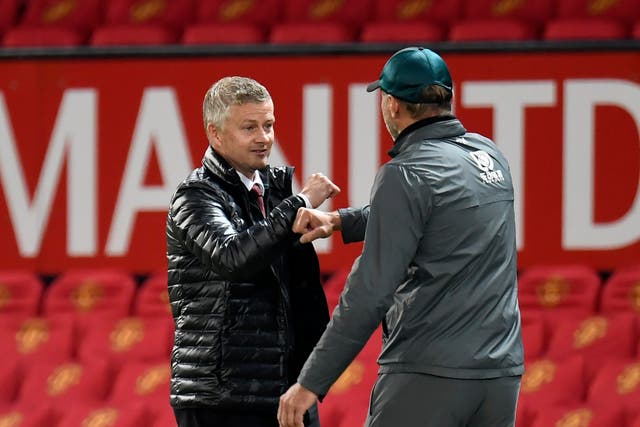 Ole Gunnar Solskjaer oversaw a 9-0 win against Ralph Hasenhuttl’s Southampton in February (Peter Powell/NMC Pool/PA)