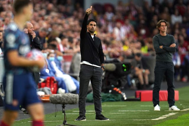 Arsenal manager Mikel Arteta saw his side lose their Premier League opener at Brentford (Nick Potts/PA)