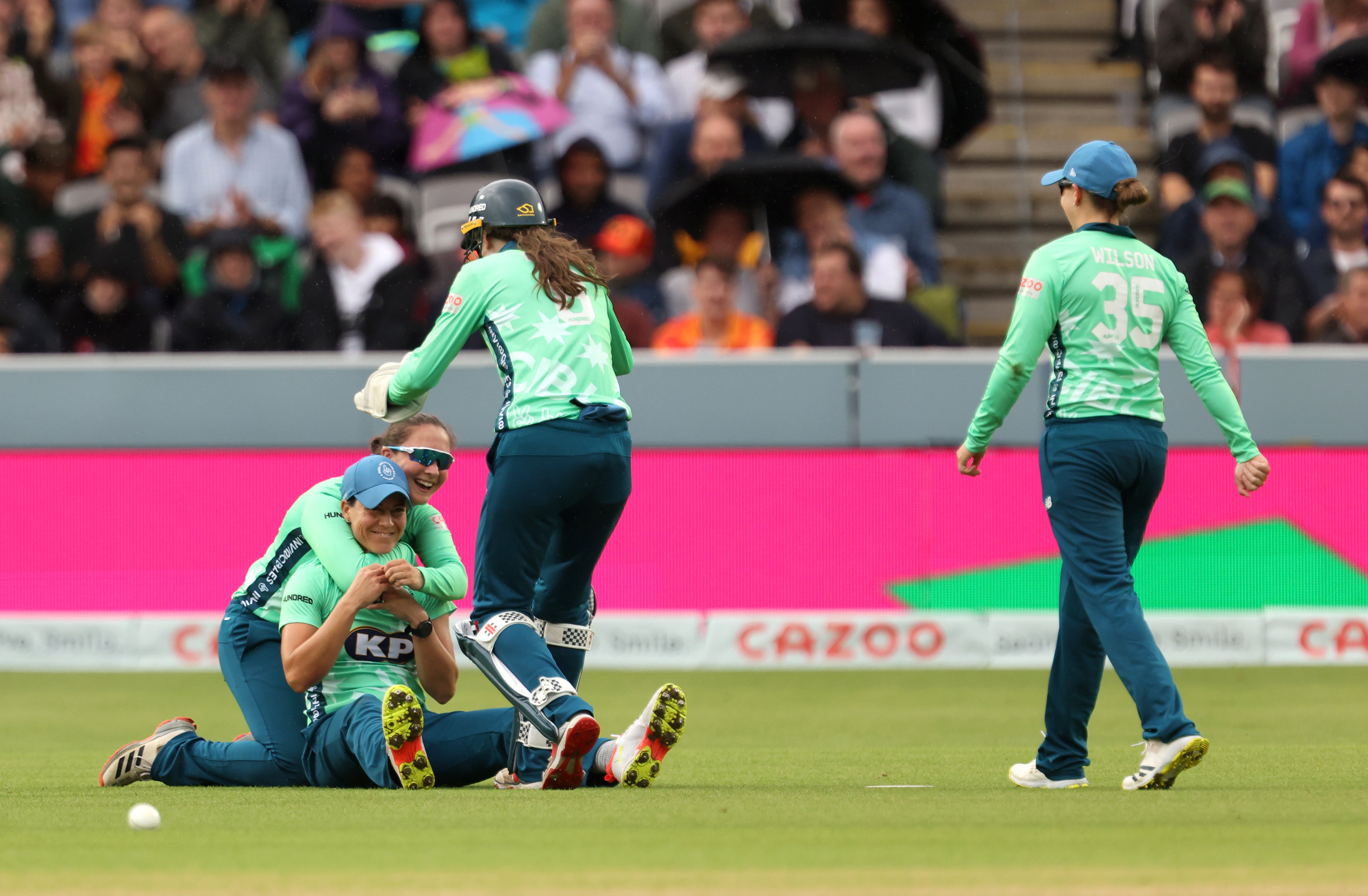 Marizanne Kapp celebrates catching out Southern Brave’s Anya Shrubsole (Steven Paston/PA)