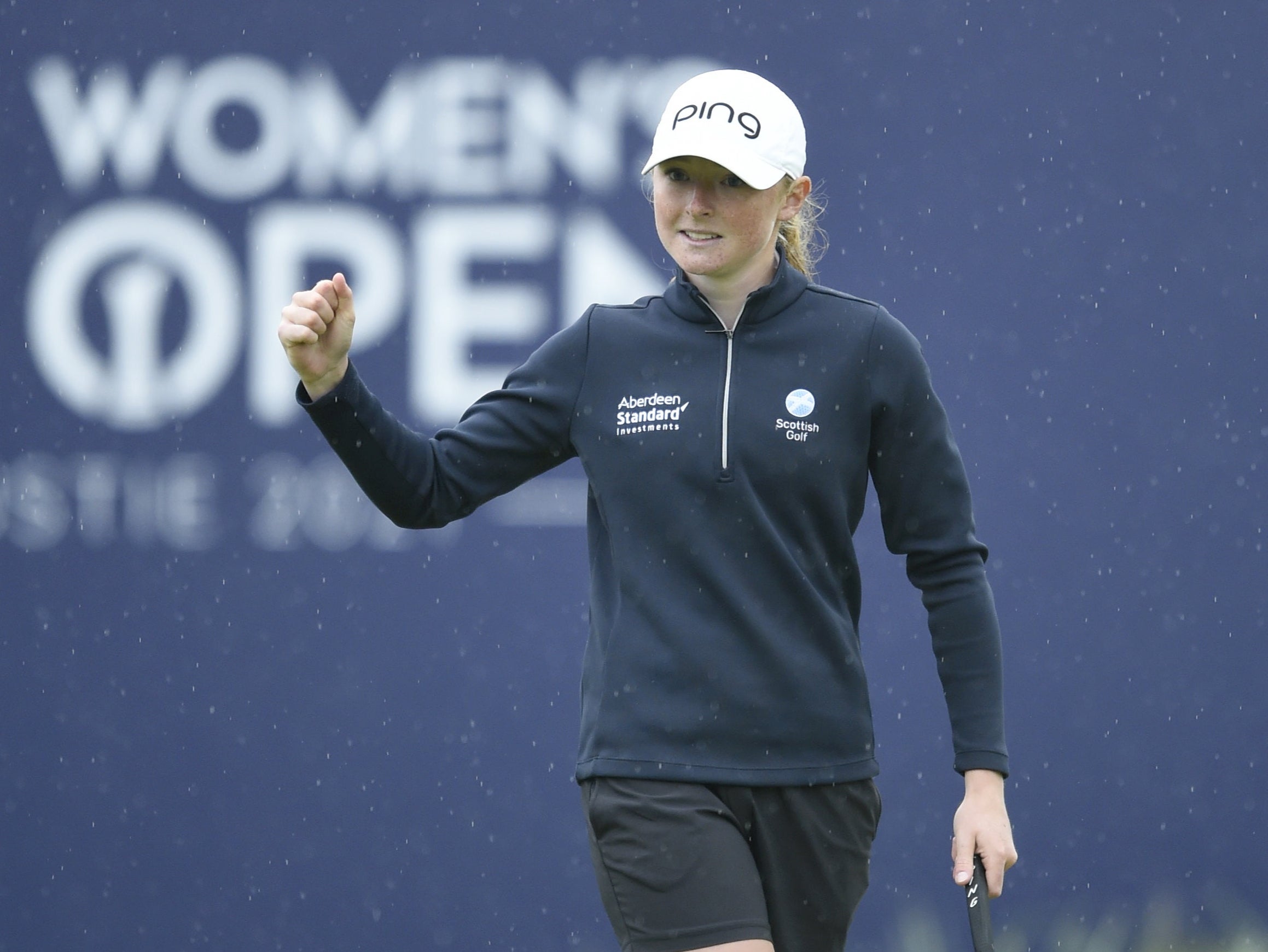 Scotland’s Louise Duncan celebrates a birdie on the 18th at the AIG Women’s Open at Carnoustie (Ian Rutherford/PA)