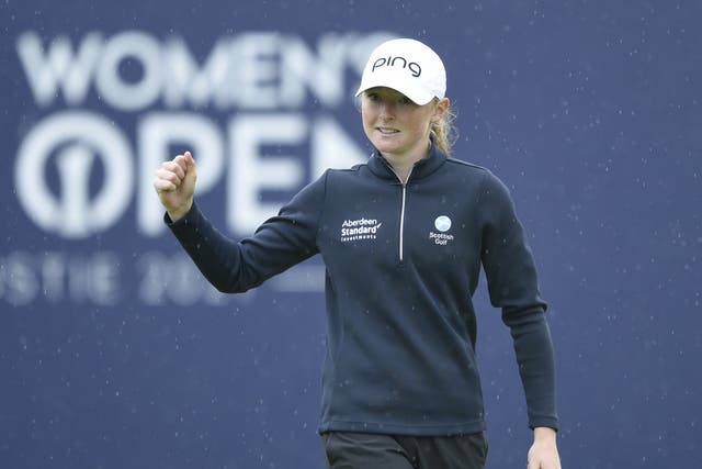 Scotland’s Louise Duncan celebrates a birdie on the 18th at the AIG Women’s Open at Carnoustie (Ian Rutherford/PA)