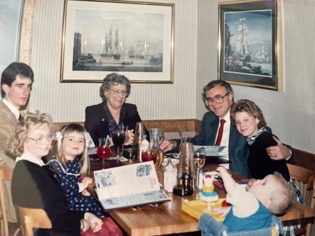 <p>Clark Allen, pictured with some of his children, died at age 84 in a Florida assisted living home after contracting Covid - despite being fully vaccinated</p>