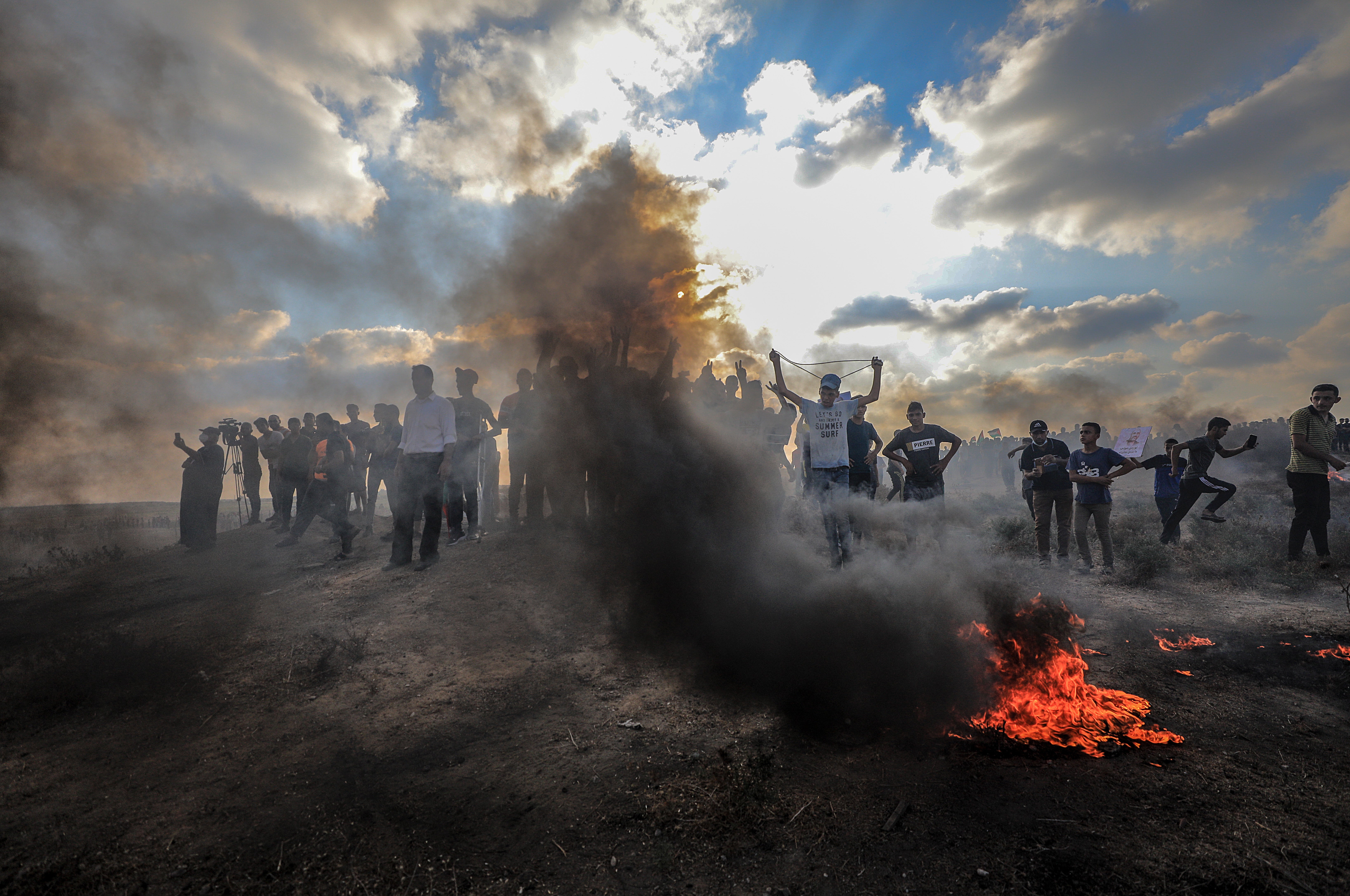 Saturday’s demonstration was organised by Gaza’s Hamas rulers