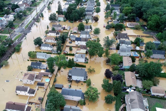 <p>Flooding in Helmetta, New Jersey</p>