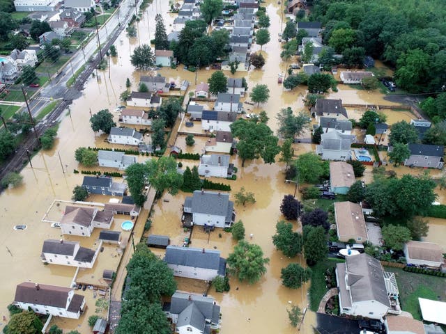 <p>Flooding in Helmetta, New Jersey</p>