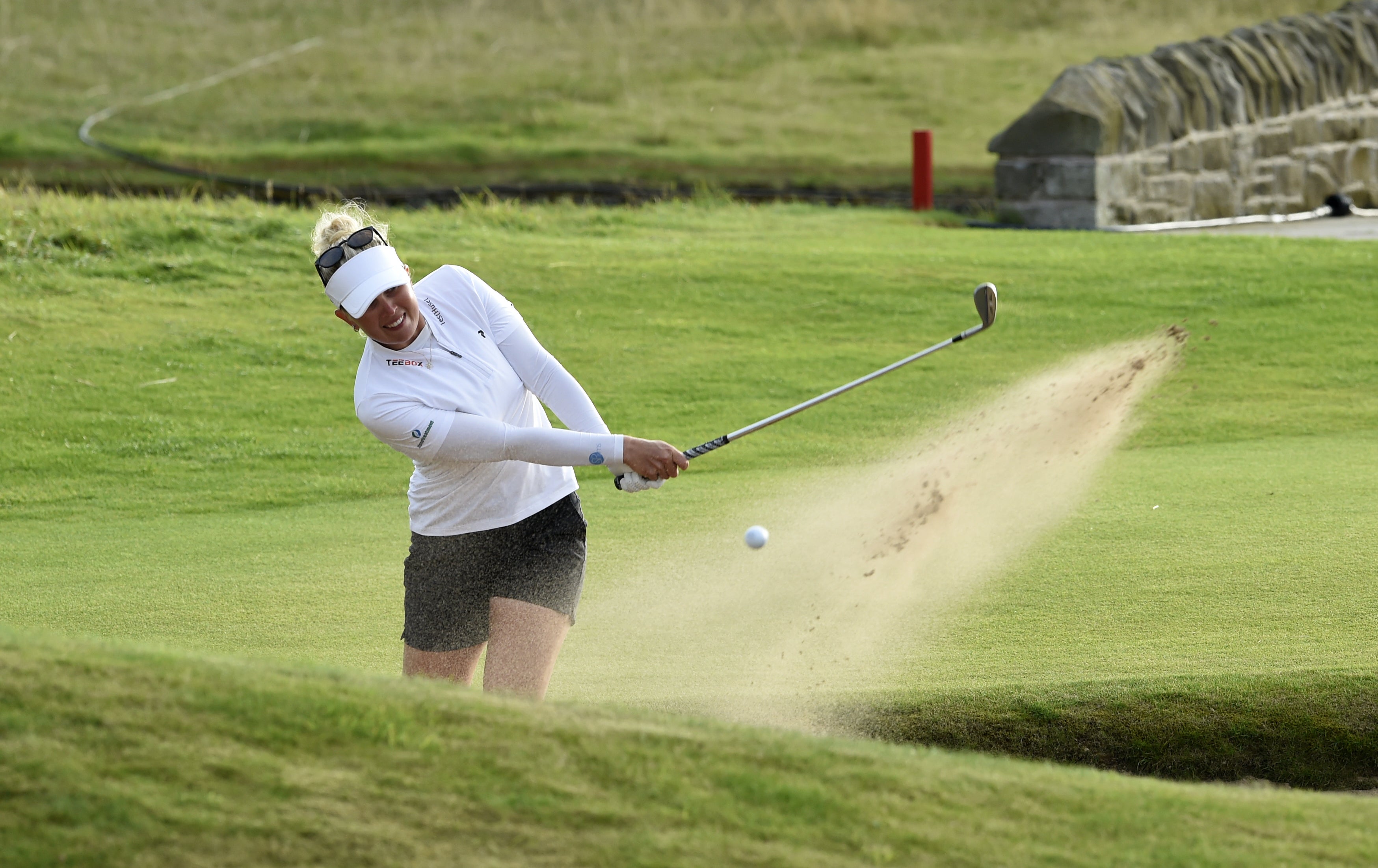 Nanna Koerstz Madsen shanked her bunker shot on the final hole of the AIG Women’s Open at Carnoustie