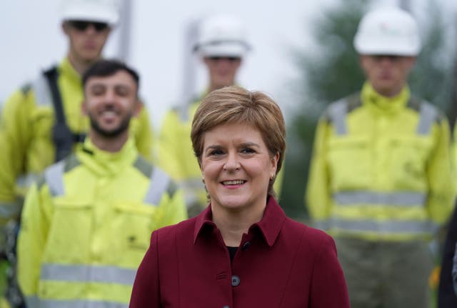 First Minister Nicola Stugeon during her visit to Scottish Power in Cumbernauld (Andrew Milligan/PA)