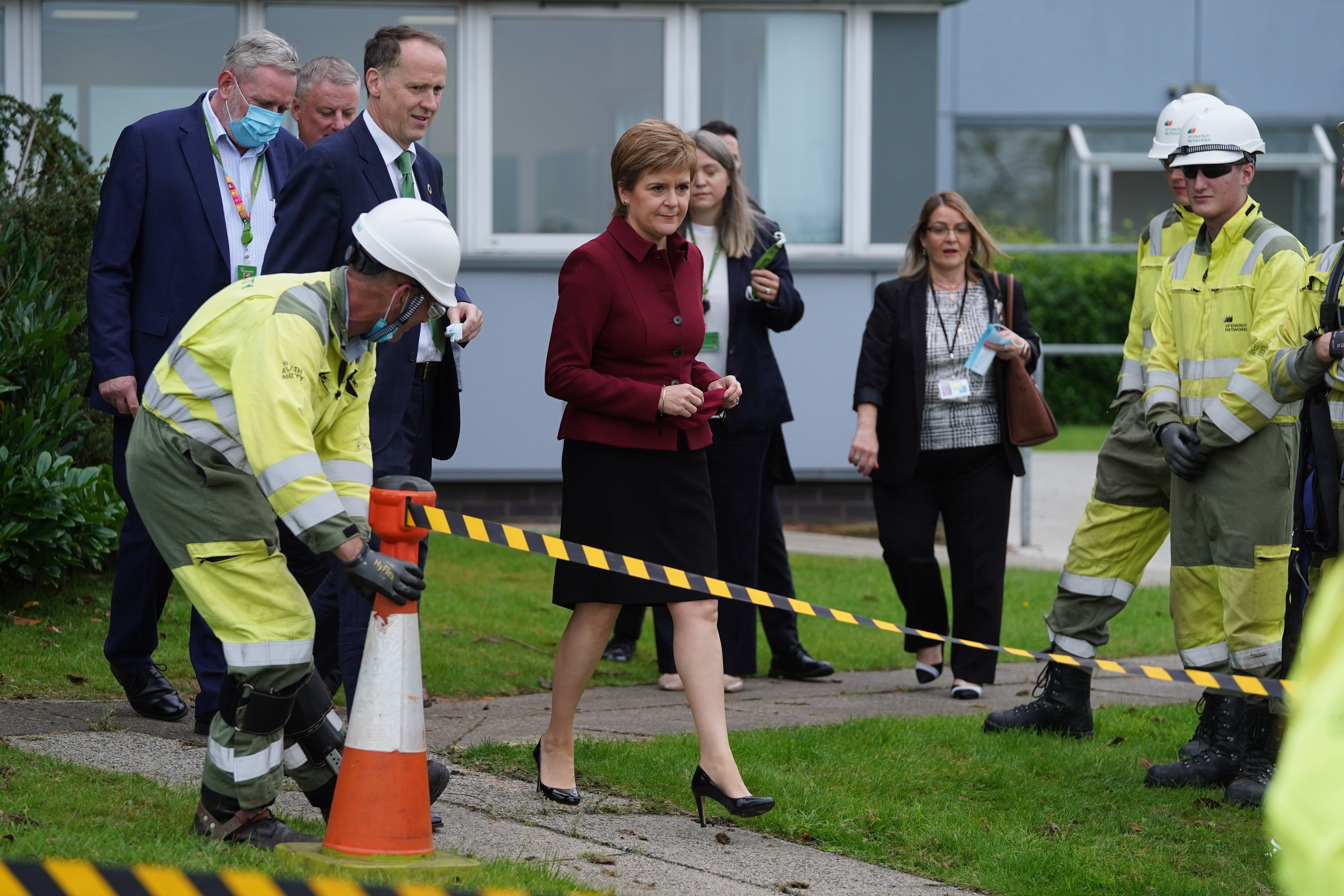 Nicola Sturgeon launched the Green Jobs Workforce Academy during her visit to the Scottish Power training centre in Cumbernauld (Andrew Milligan/PA)