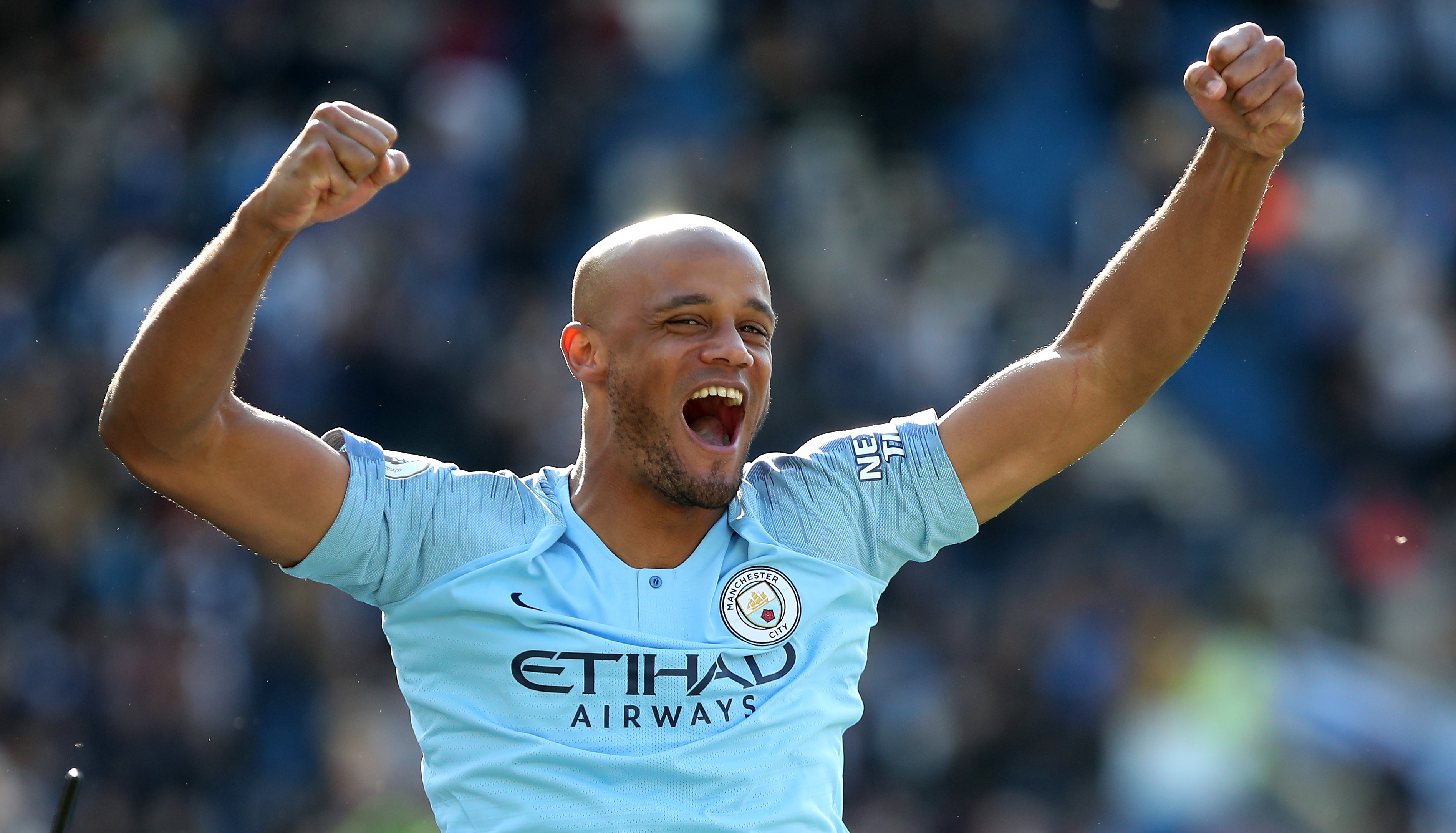 Defender Kompany won 10 major trophies with the club, including four Premier League titles
