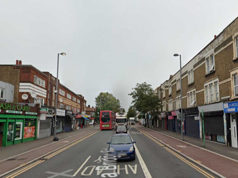A police cordon was seen as officers responded to the incident on Lea Bridge Road, pictured