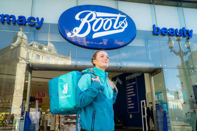 Boots is to launch on Deliveroo from Tuesday (Boots/PA)