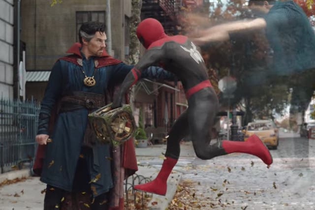 <p>Doctor Strange and Spider-Man in the trailer for ‘No Way Home'</p>