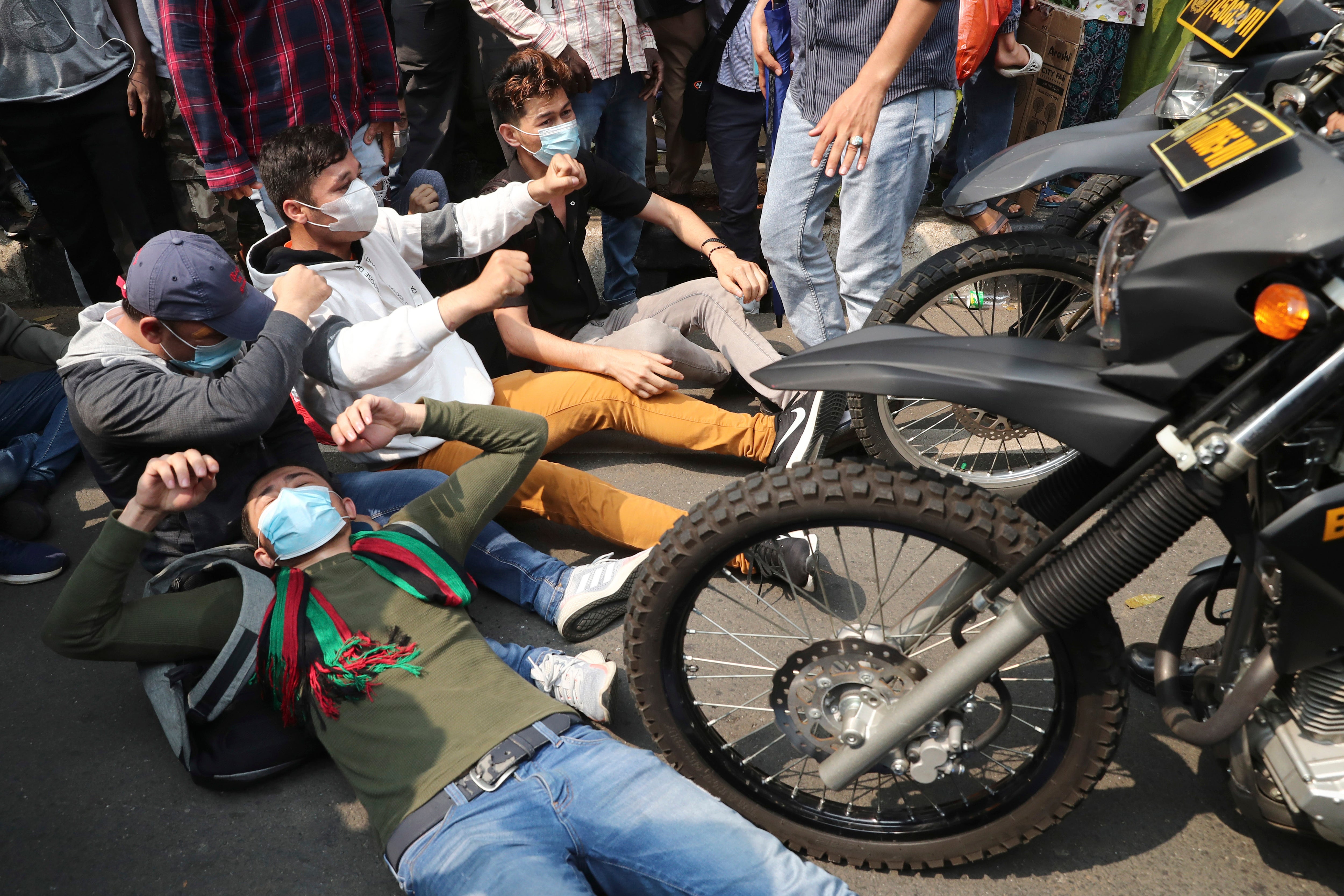 Indonesia Afghan Refugees Protest
