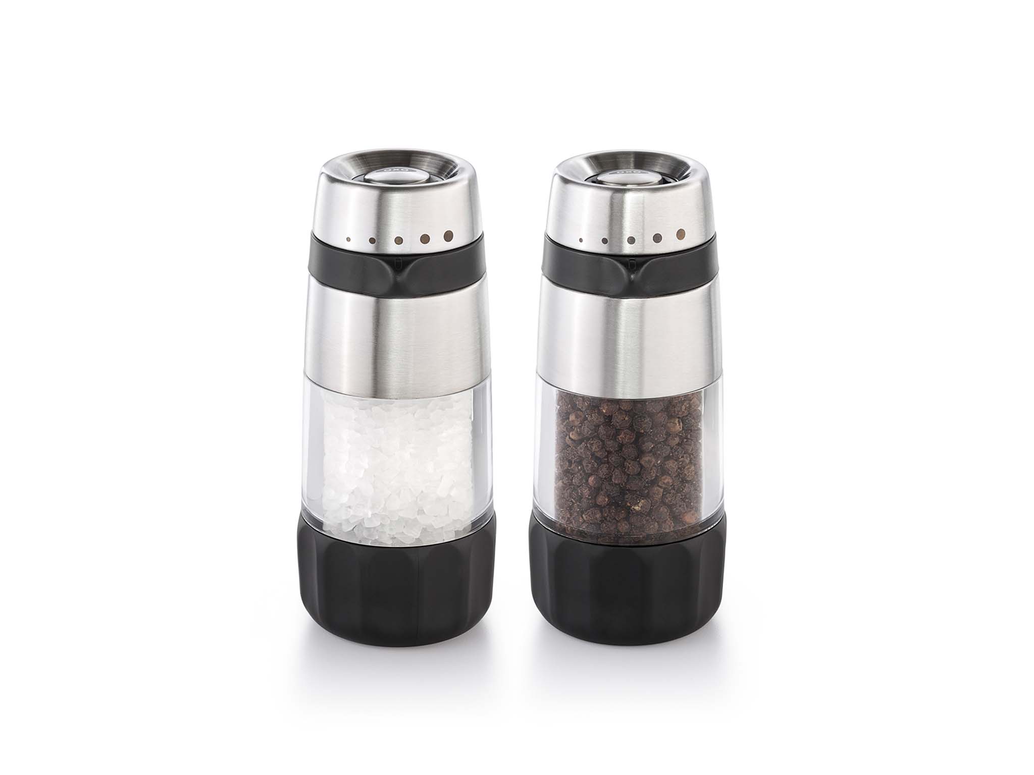 2 Millers Dual Charging Smart Timing Automatic Stainless Steel Salt Pepper Mill LED Lights Electric Salt and Pepper Grinder Set USB Rechargeable 