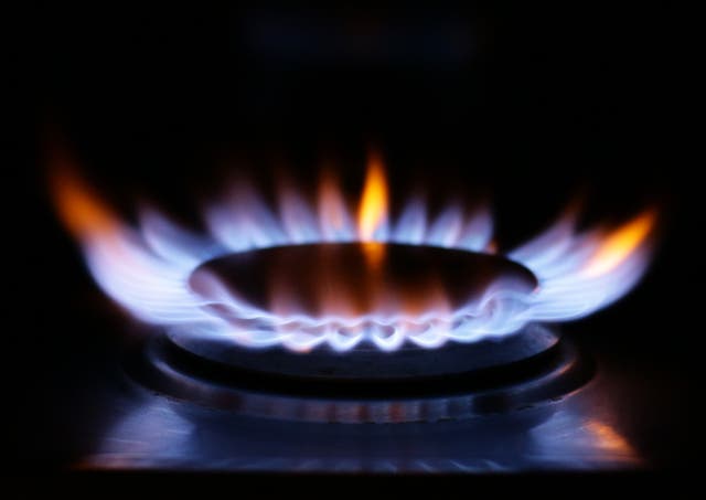 A lit ring on a gas hob at a home in north London (Yui Mok/PA)