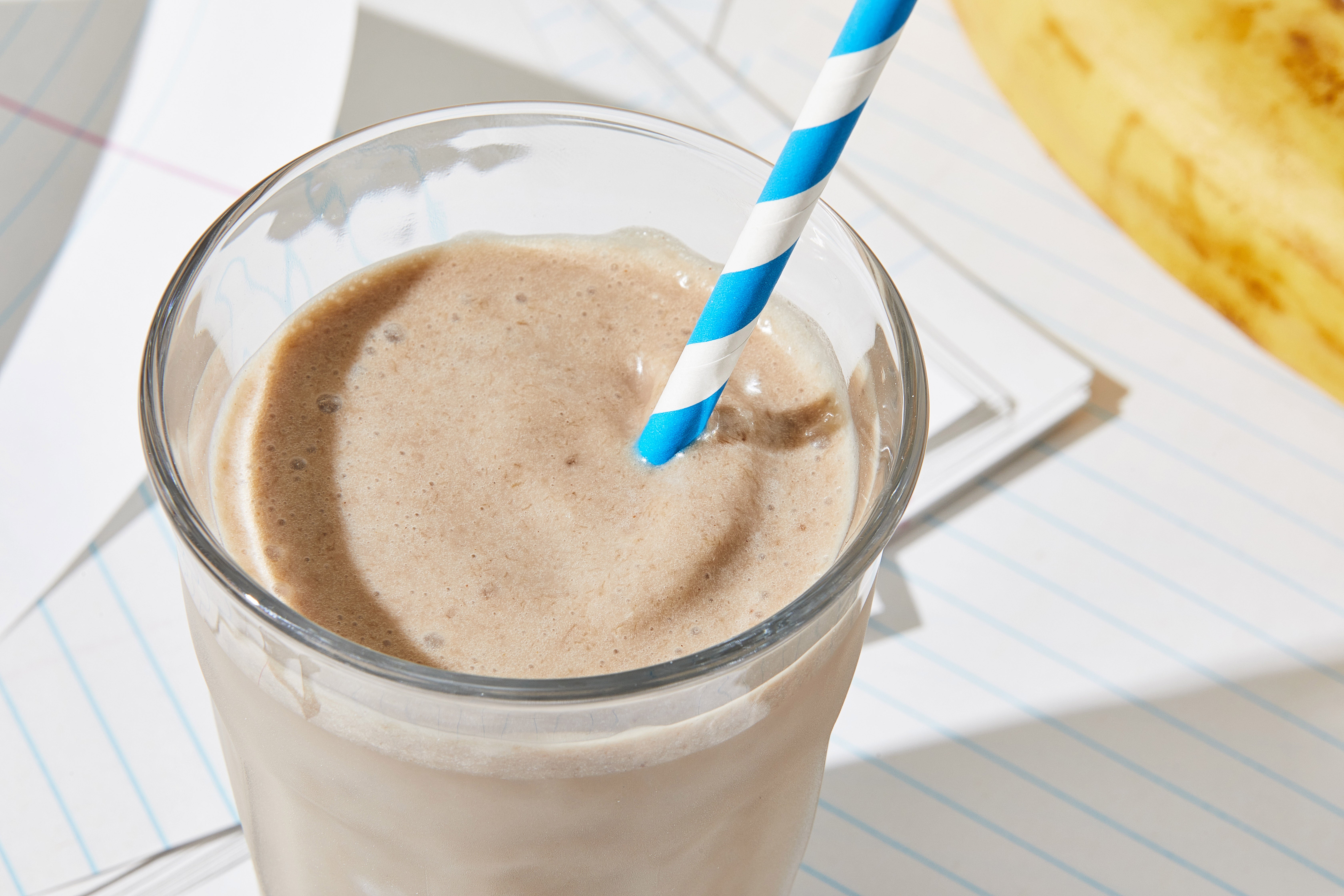 Three-ingredient peanut butter and banana smoothie
