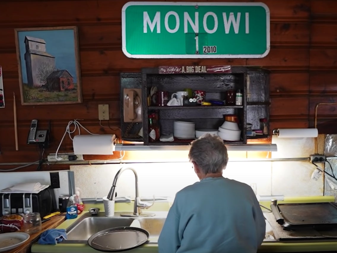 Elsie Eiler at her bar in the US’s smallest town