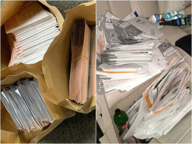 Se encontraron boletas de retiro de California en un automóvil entre miles de otras piezas de correo