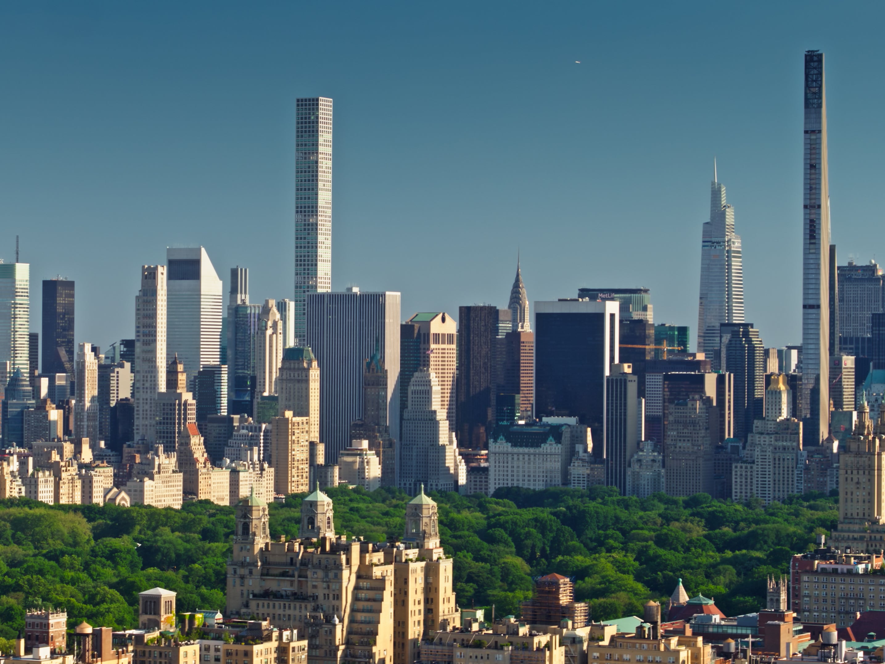 Midtown Manhattan and Central Park as seen from the Upper West Side. New York has overtake San Francisco as the US’s most expensive rental market
