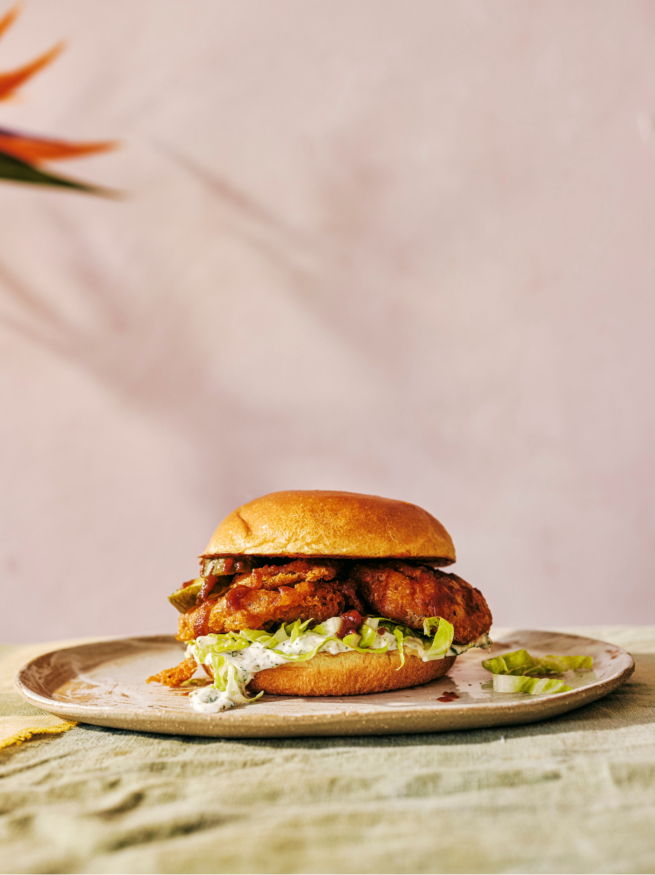 American-style ‘chicken’ pickle sandwich