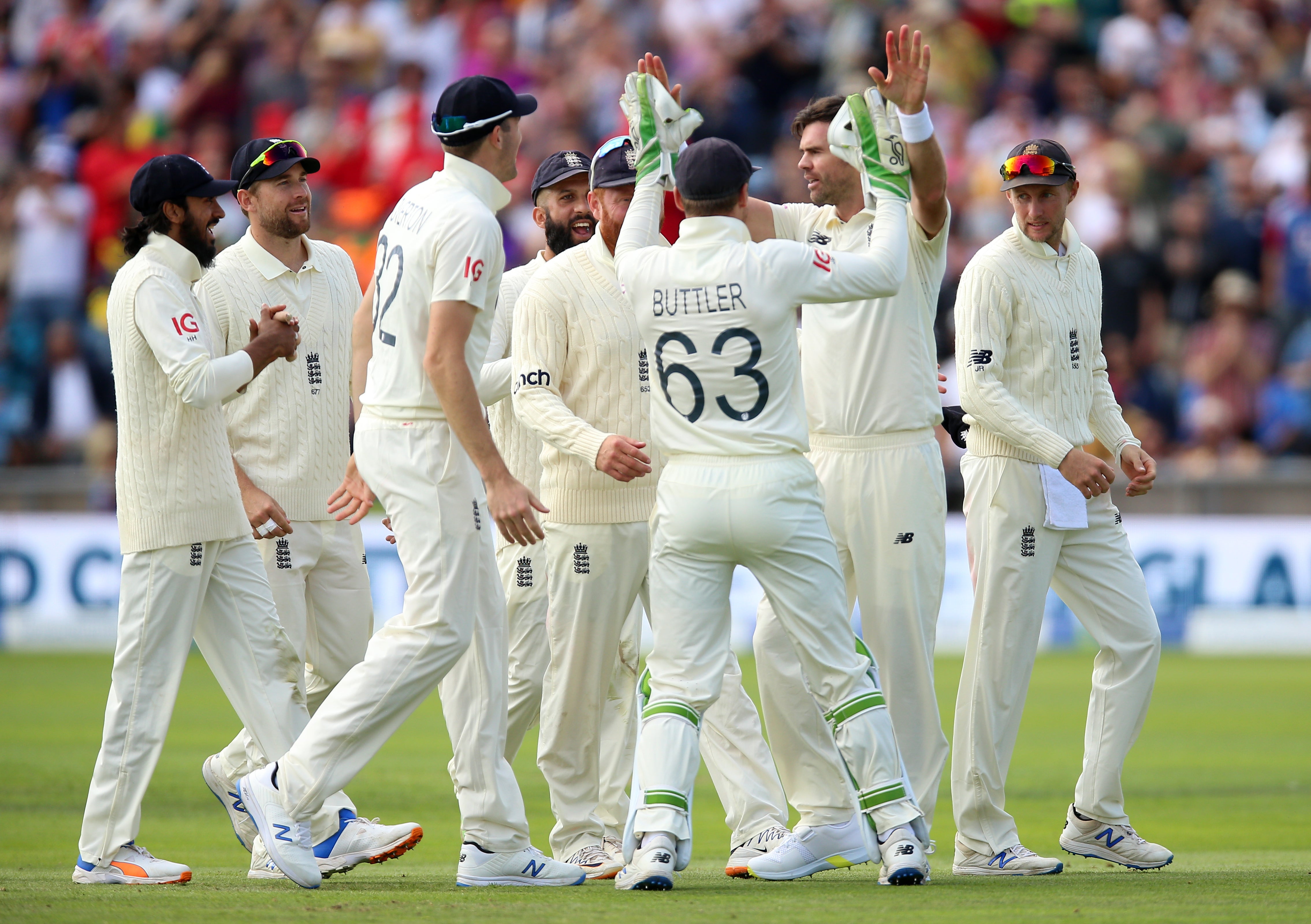 James Anderson (second right) (Nigel French/PA)