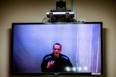 Jailed Kremlin critic Alexei Navalny says he is being forced to watch state television for eight hours a day