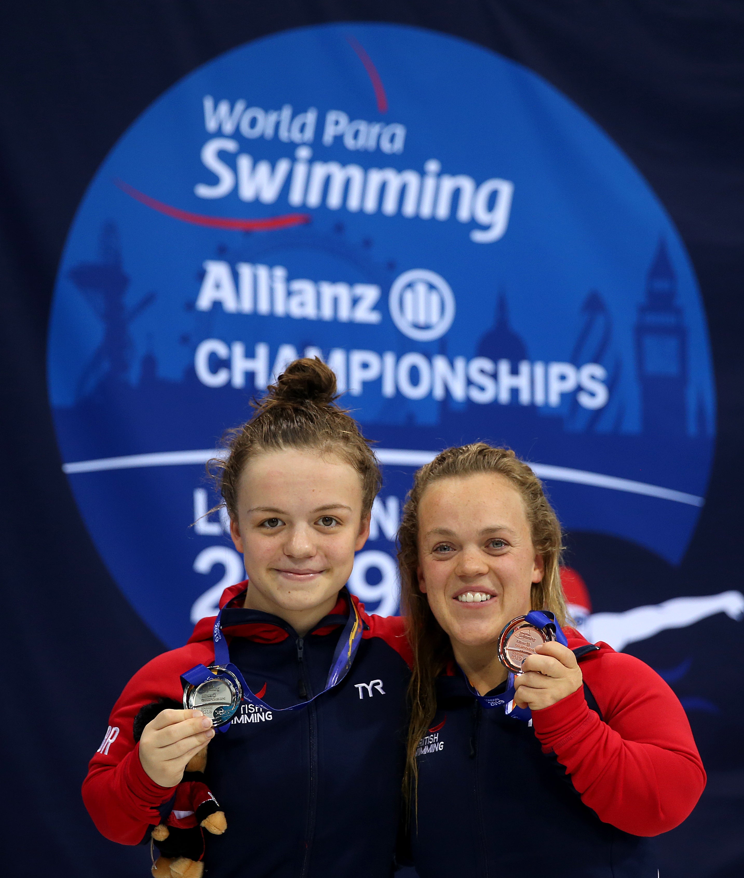 Maisie Summers-Newton, left, has been inspired by Ellie Simmonds (Steven Paston/PA)