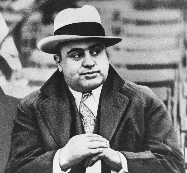 <p>File: Chicago mobster Al Capone attends a football game in Chicago in this 19 January 1931 photo </p>