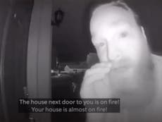 Hero neighbours captured saving woman from fire on ring cam