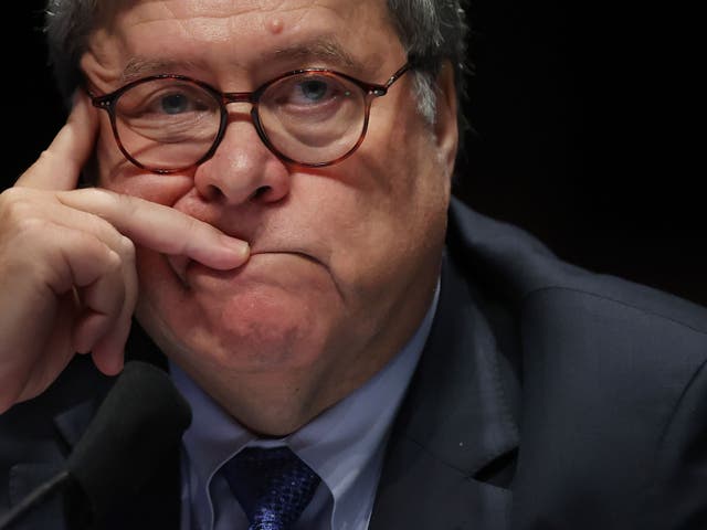 <p>Attorney General William Barr testifies before the House Judiciary Committee hearing in the Congressional Auditorium at the US Capitol Visitors Center July 28, 2020</p>