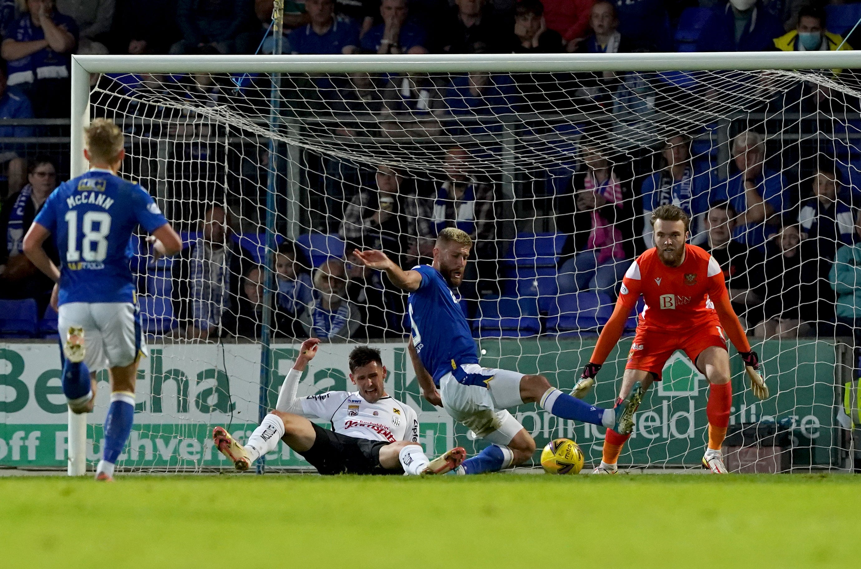 Shaun Rooney gave away a penalty and was sent off (Andrew Milligan/PA)