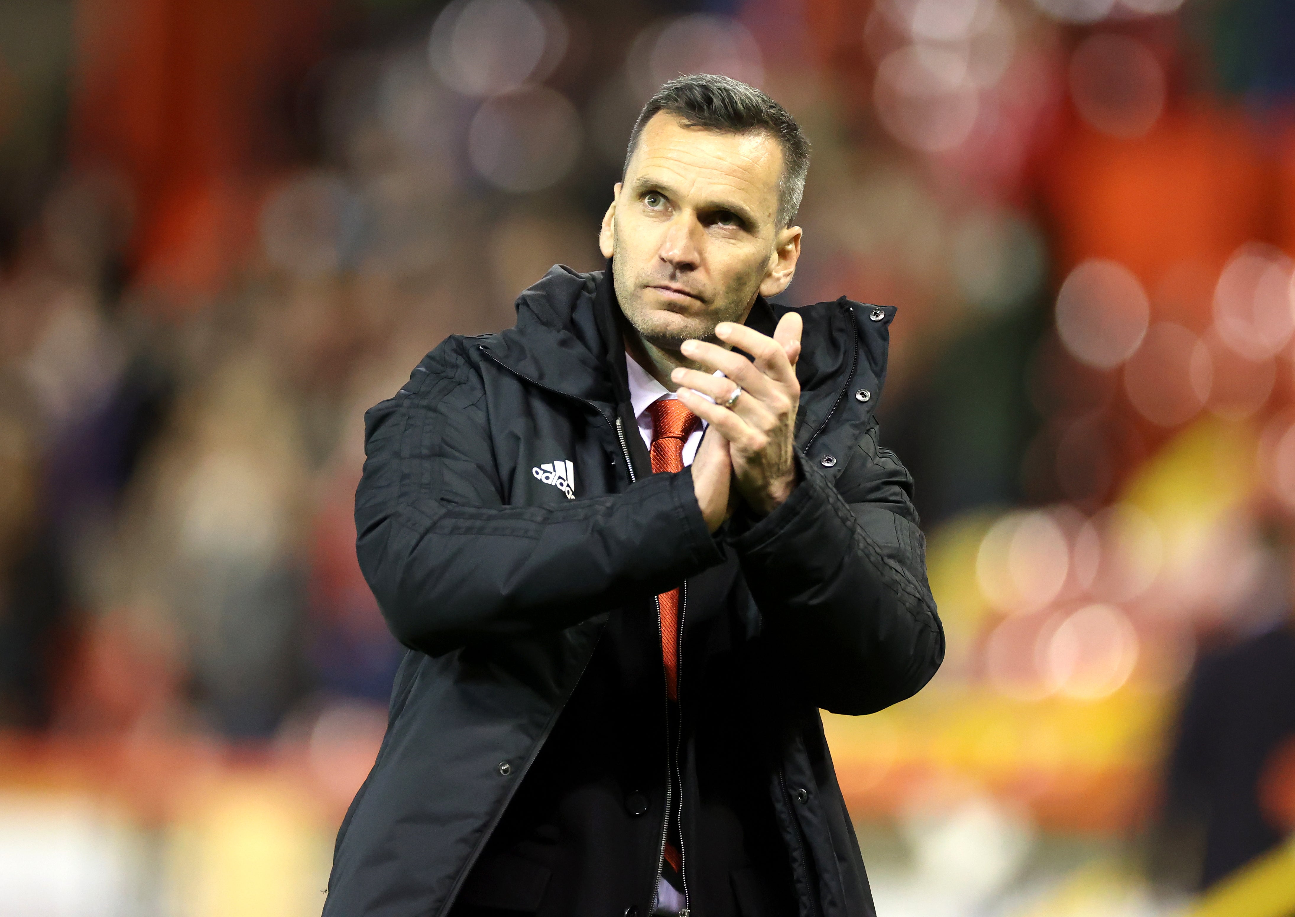 Aberdeen manager Stephen Glass looks dejected (Steve Welsh/PA)