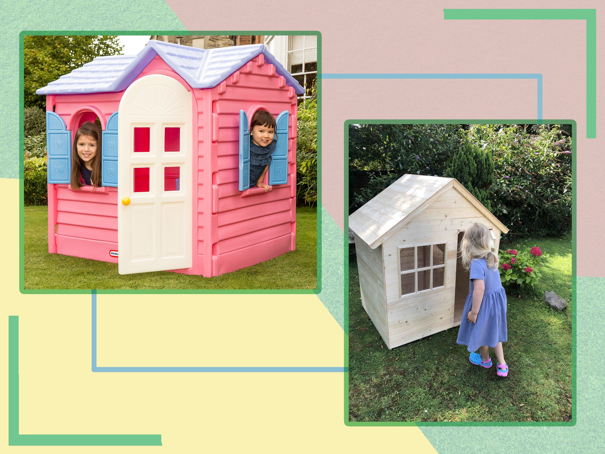 Cottage Playhouse Pink Kids Outdoor Playhouses Indoor Playset Backyard Playground Girls Children Fun Toy Garden House NEW 