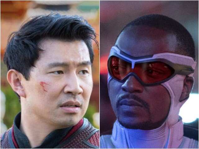 <p>Simu Liu as Shang-Chi and Anthony Mackie as Captain America</p>