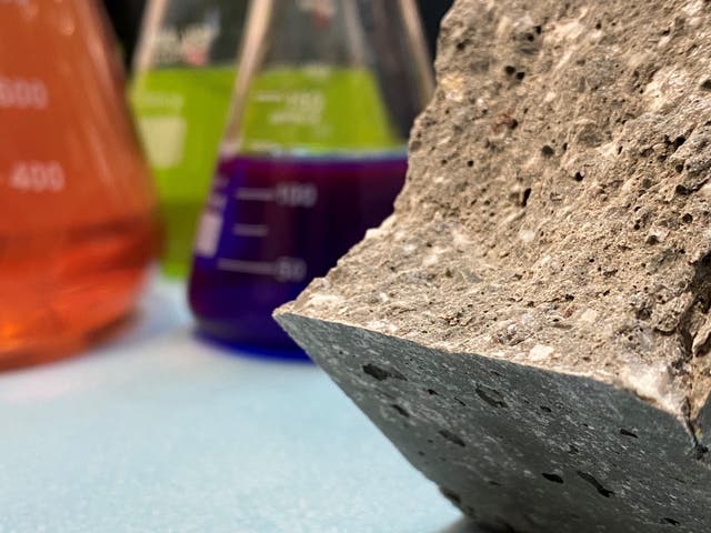 <p>A sample block of Material Evolution concrete </p>