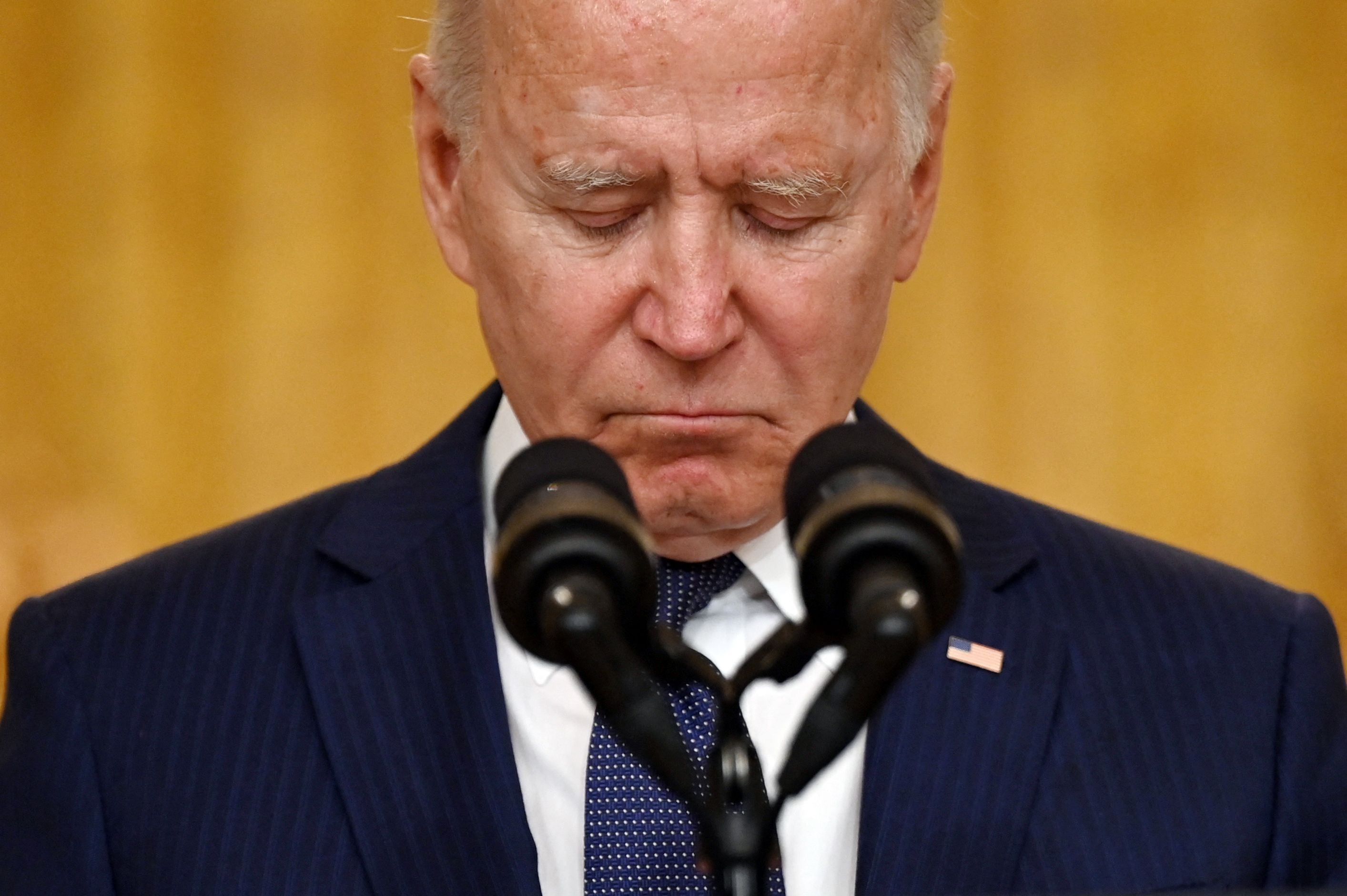 President Biden, defending his decision to cut and run in Afghanistan