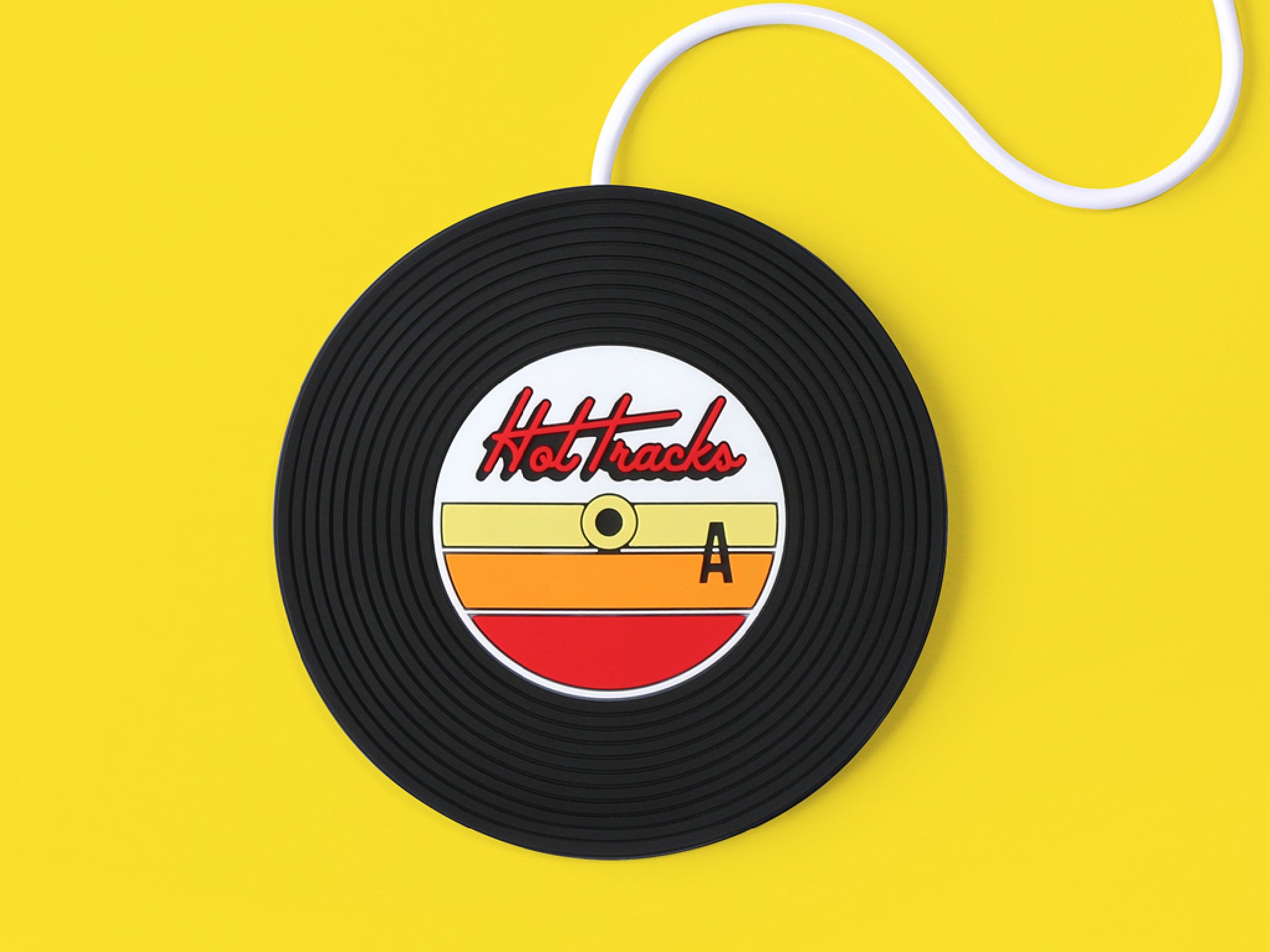 Mustard Hot Tracks Vinyl Record Cup Warmer