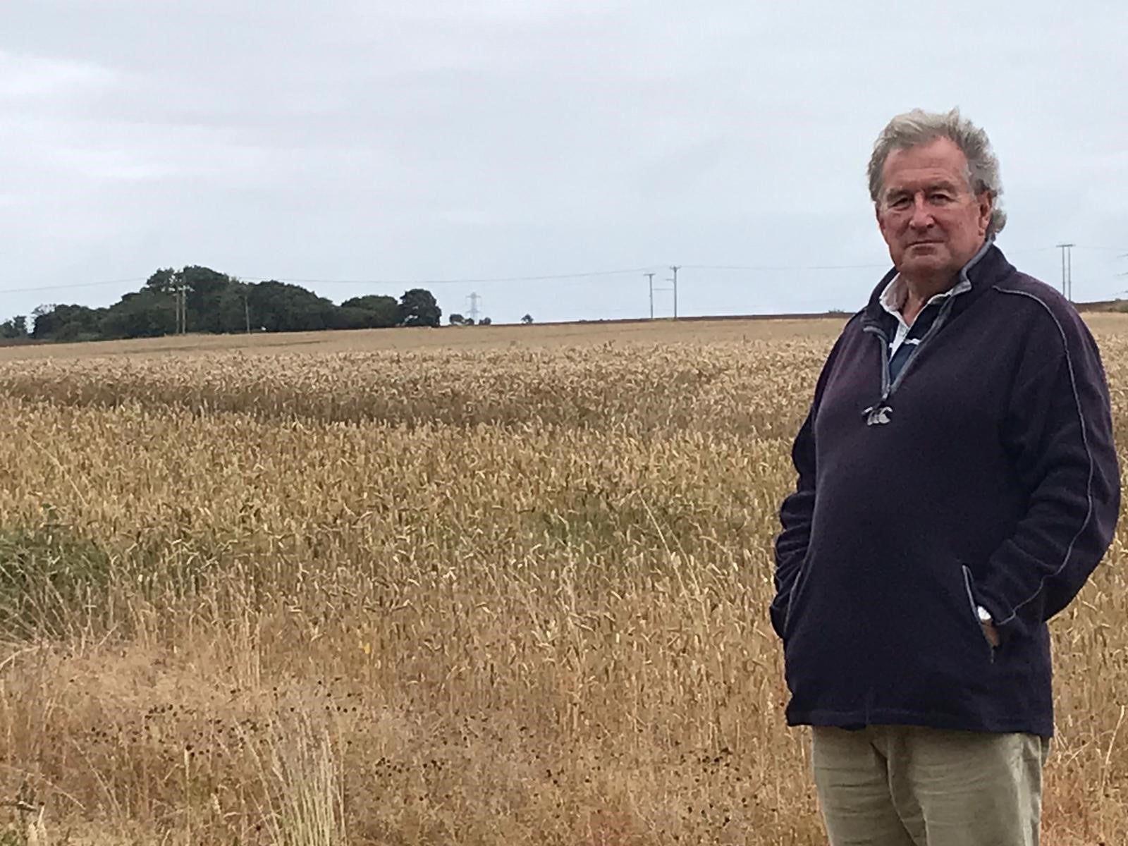 John Littlefair on his farm land where a 155-acre solar farm is to be built