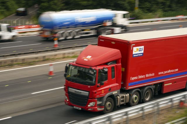 An HGV lorry on the M4 motorway near Datchet, Berkshire (PA)