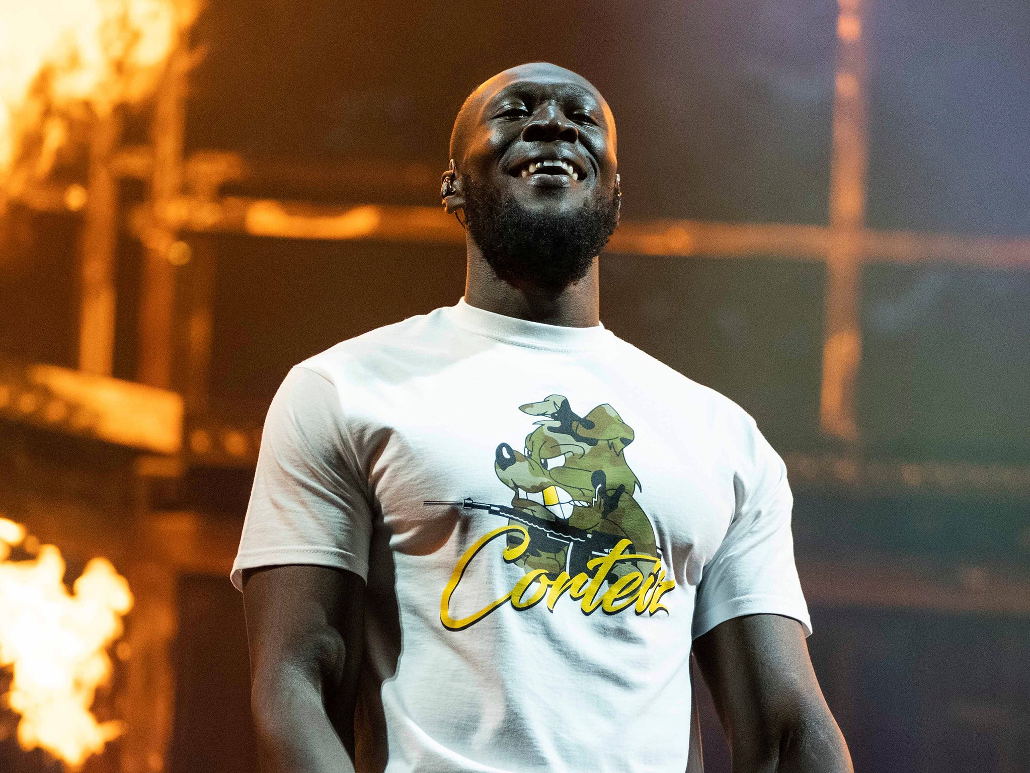 Stormzy performs on the first night of Reading Festival