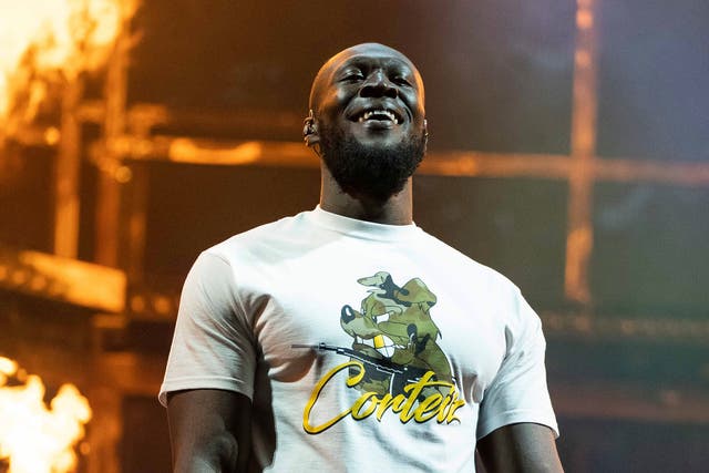 <p>Stormzy performs on the first night of Reading Festival</p>