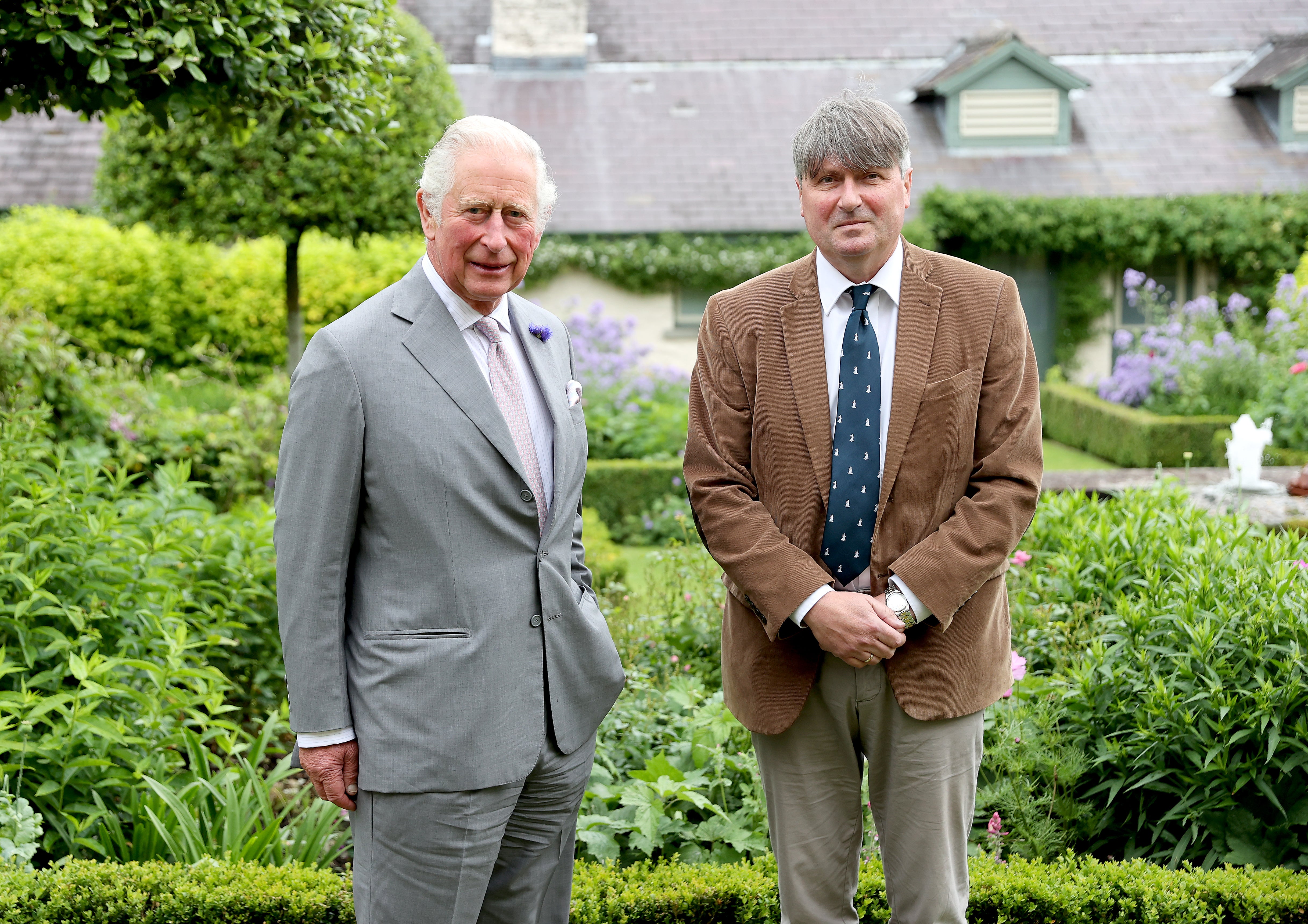 The Prince of Wales with Poet Laureate Simon Armitage during a meeting at his Welsh home in Myddfai, Wales