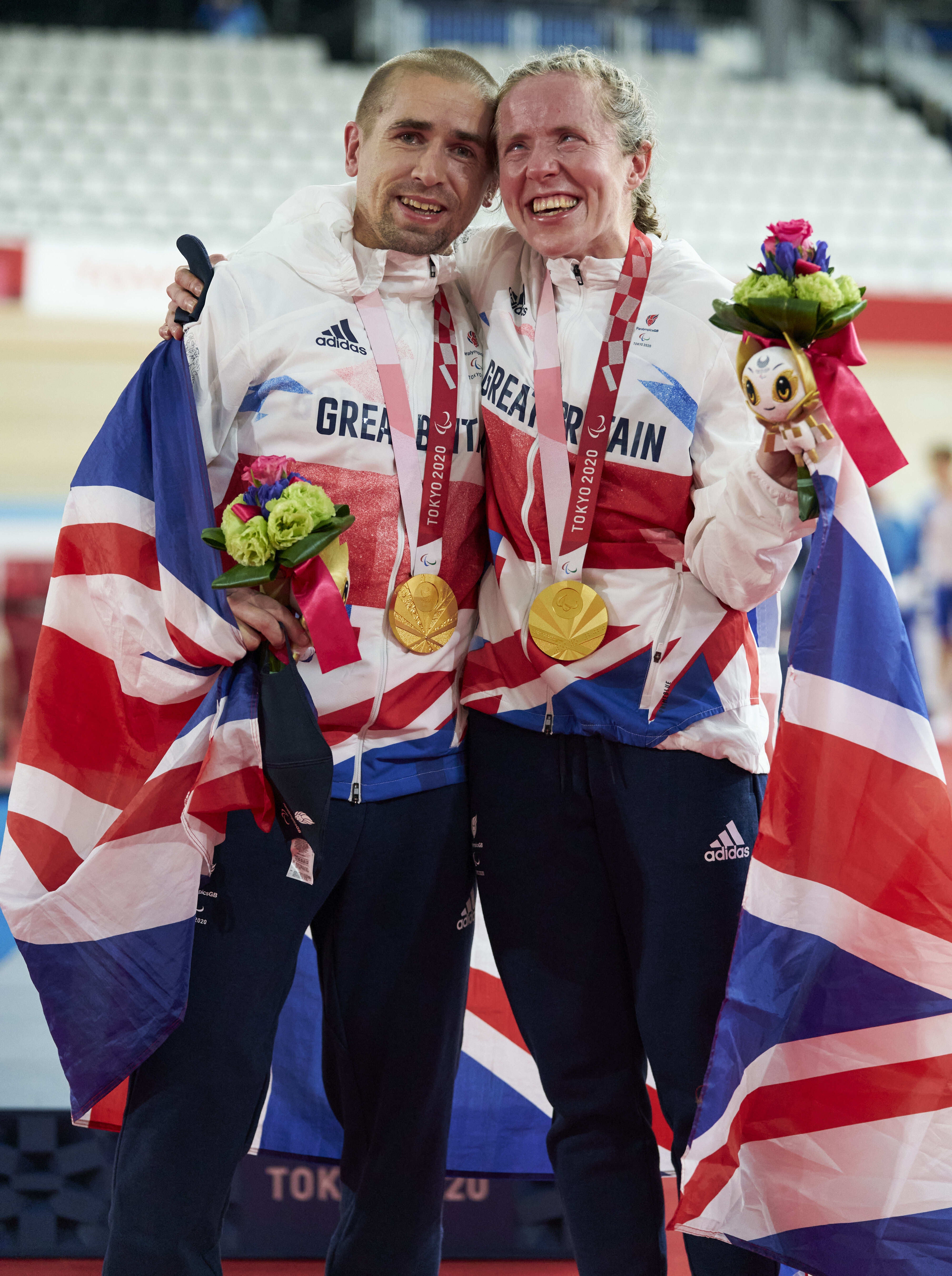 Golden couple Neil and Lora Fachie enjoyed an unforgettable day in Japan (ParalympicsGB/imagecomms/PA)