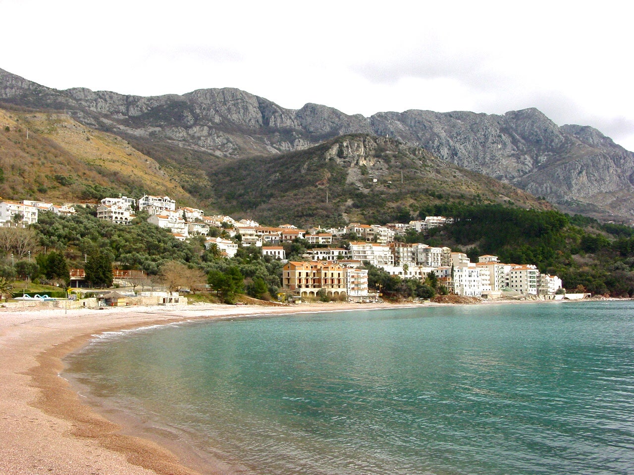 Empty quarter: a beach in Montenegro, now on the UK ‘red list’