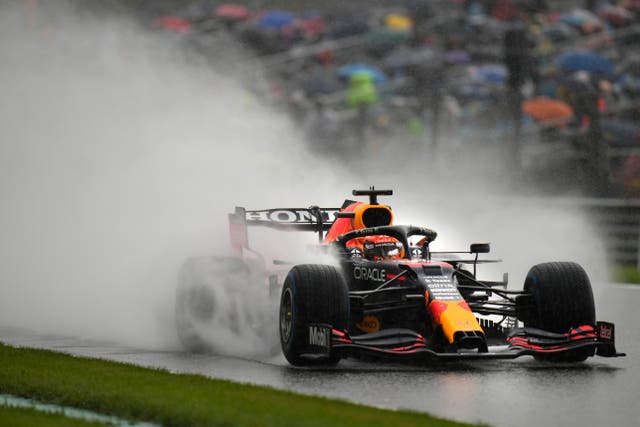 Red Bull driver Max Verstappen on his way to pole position (Francisco Seco/AP).