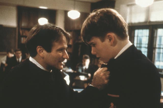 <p>Robin Williams and Ethan Hawke in ‘Dead Poets Society'</p>