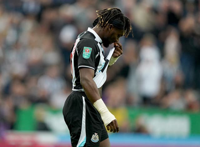 Newcastle’s Allan Saint-Maximin has urged his team-mates to stick together after a difficult start to the season (Owen Humphreys/PA)