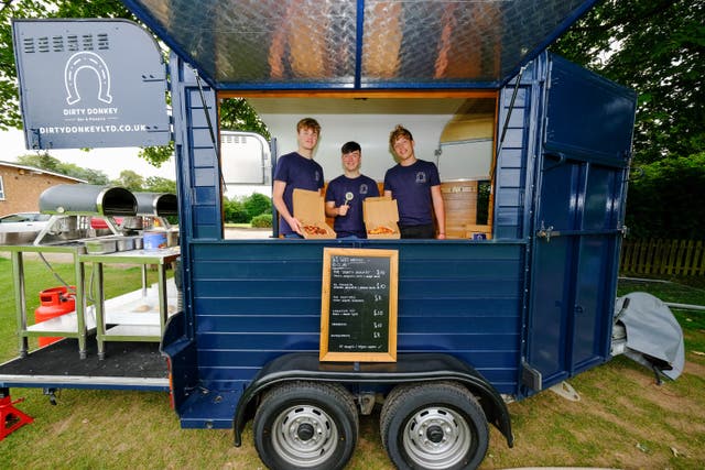 <p>Ben Lyth, Jamie Morrall and Jacques Barker all aged 19. A group of business-savvy best friends from Solihull launched their own food business called Dirty Donkey</p>
