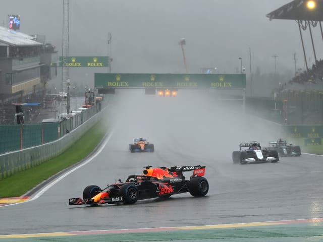 <p>The 2021 Belgian Grand Prix was abandoned after three laps due to heavy rain </p>