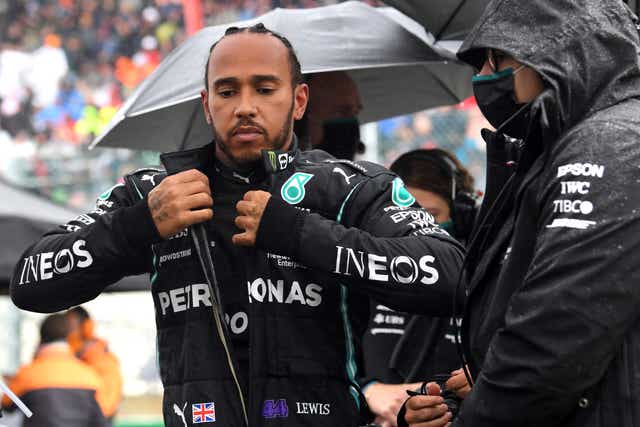 Lewis Hamilton feels the Belgian Grand Prix turned into a “farce (John Thys/AP)